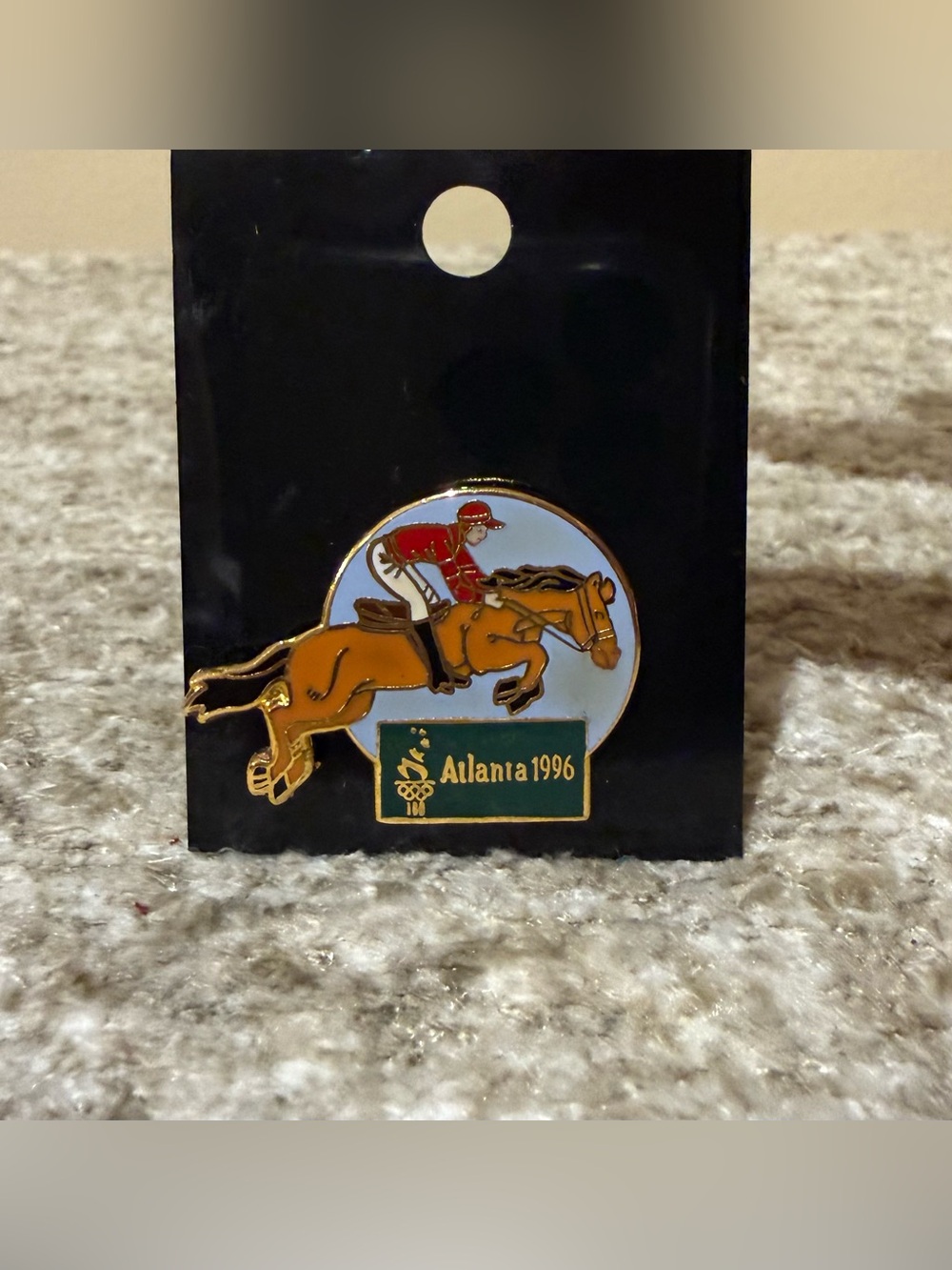 Vtg 1996 Atlanta Olympics Equestrian Horse & Rider Enamel Pin Licensed Product